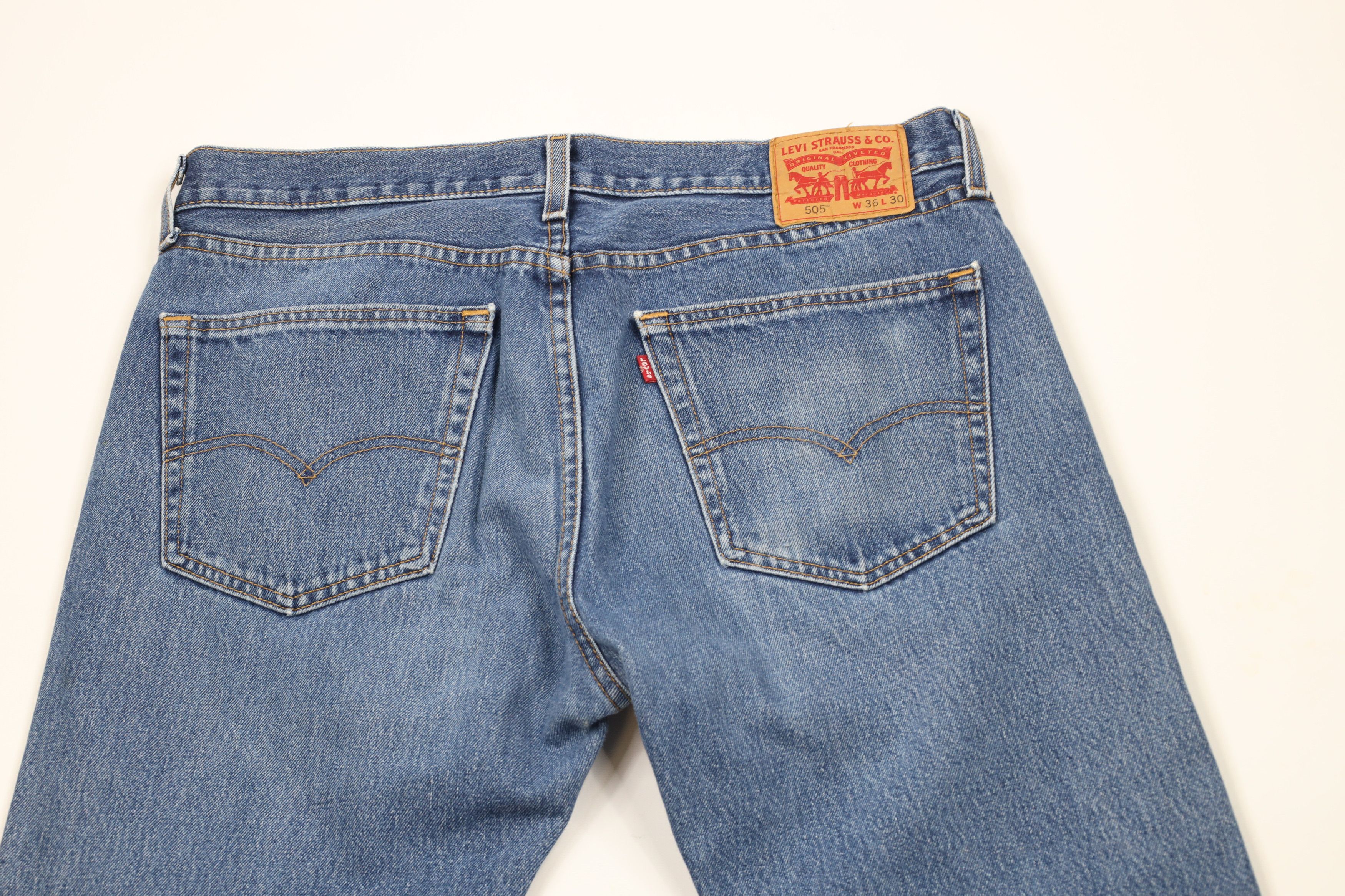 Levi's × Vintage Vintage Y2K Levis 505 Regular Fit Denim Jeans Blue Cotton Size US 36 / EU 52 - 10 Thumbnail
