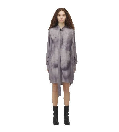Alexander McQueen o1srvl11e0326 Sculpted Statue Mini Shirt Dress in Grey Size M / US 6-8 / IT 42-44 - 1 Preview