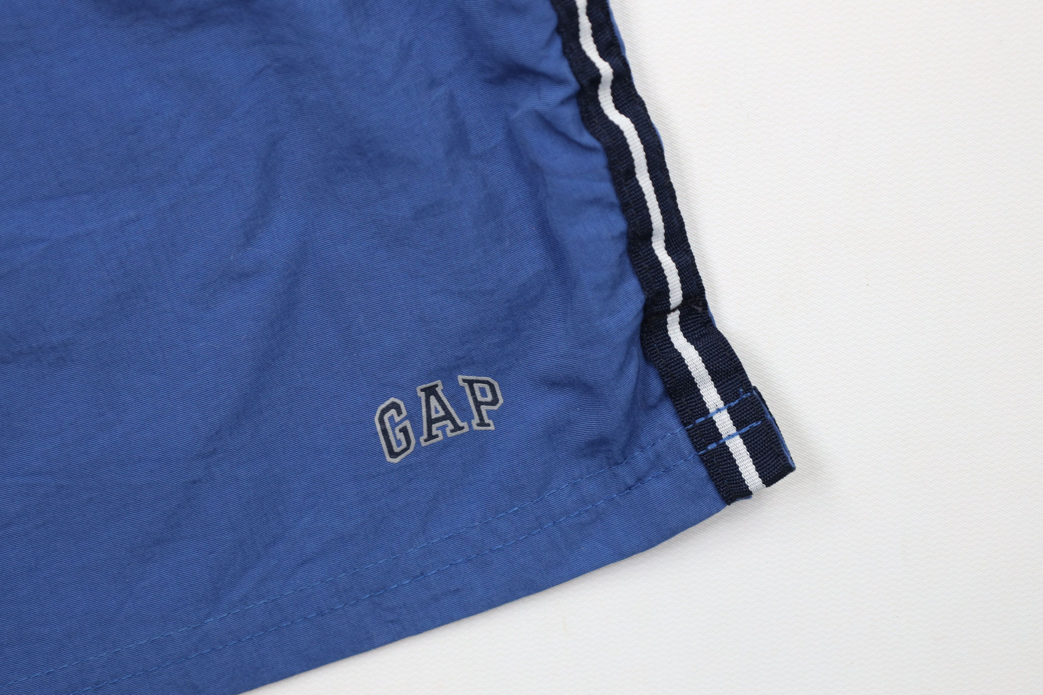 Gap × Vintage Vintage Y2K 2002 Gap Block Letter Striped Lined Shorts Blue Size US 32 / EU 48 - 5 Thumbnail