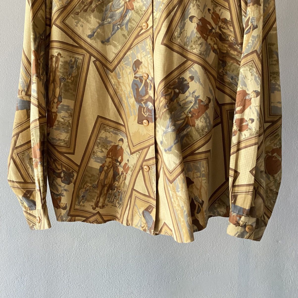 Burberry Burberry Vintage gold Equestrian Print Shirt Size L / US 10 / IT 46 - 5 Thumbnail