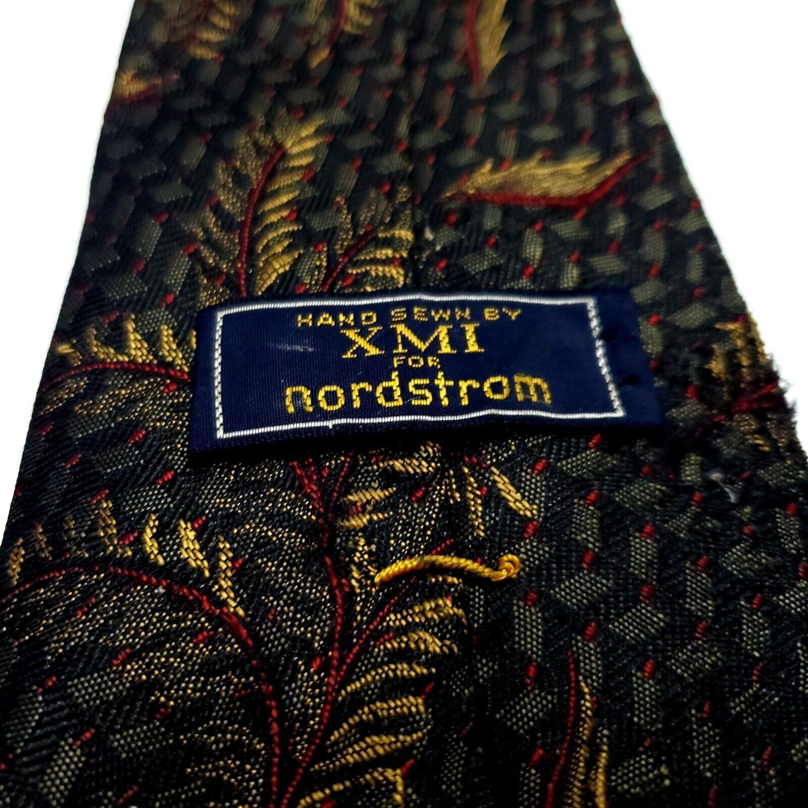 XMI Platinum XMI For Nordstorm Grey & Mossy Green Silk Tie Woven Short Fl Size ONE SIZE - 5 Thumbnail