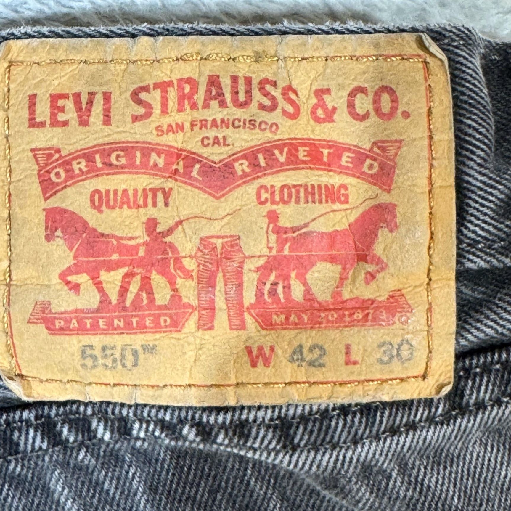 Levi's Levi's 550 Jeans Mens 42x30 Black Relaxed Fit Tapered Leg Denim Pants Y2K 00s Size US 42 / EU 58 - 3 Thumbnail