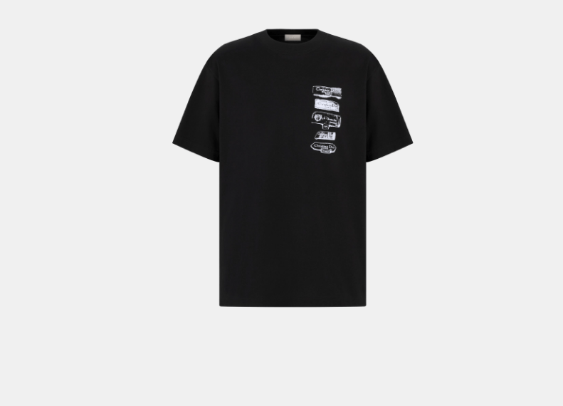 Dior o1w1db11025 513J69 Dior Archives Labels T-Shirt in Black Size US M / EU 48-50 / 2 - 1 Thumbnail