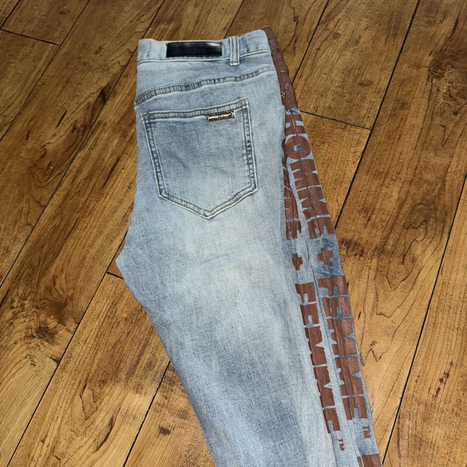 Homme + Femme La × Hypebeast Homme Femme Blue Skinny Jeans 30x32 Printed Denim Size US 30 / EU 46 - 5 Thumbnail