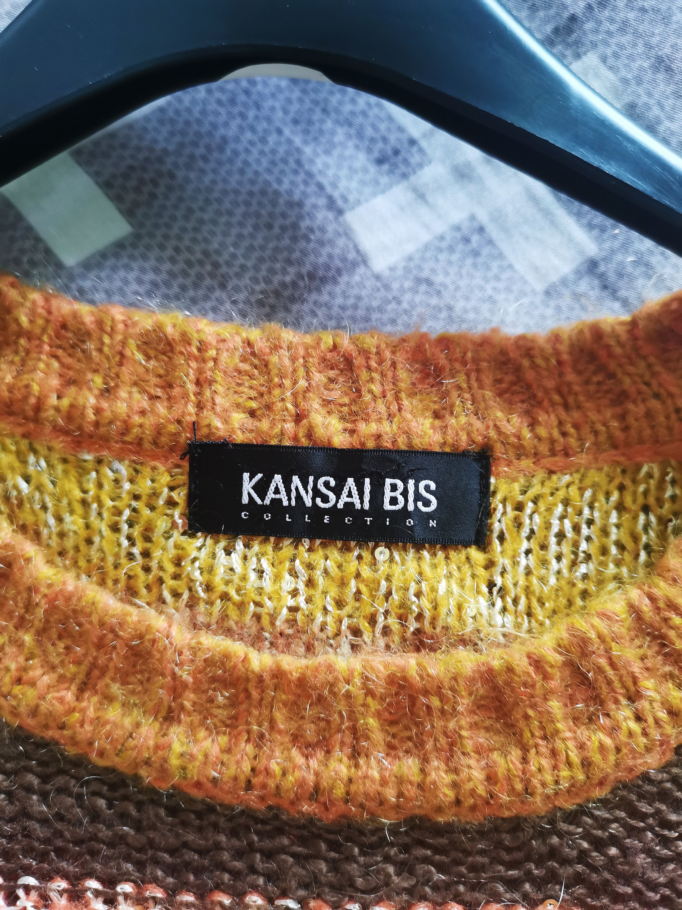 Japanese Brand kansai bias gradient sequin orange sweater Size L / US 10 / IT 46 - 3 Thumbnail