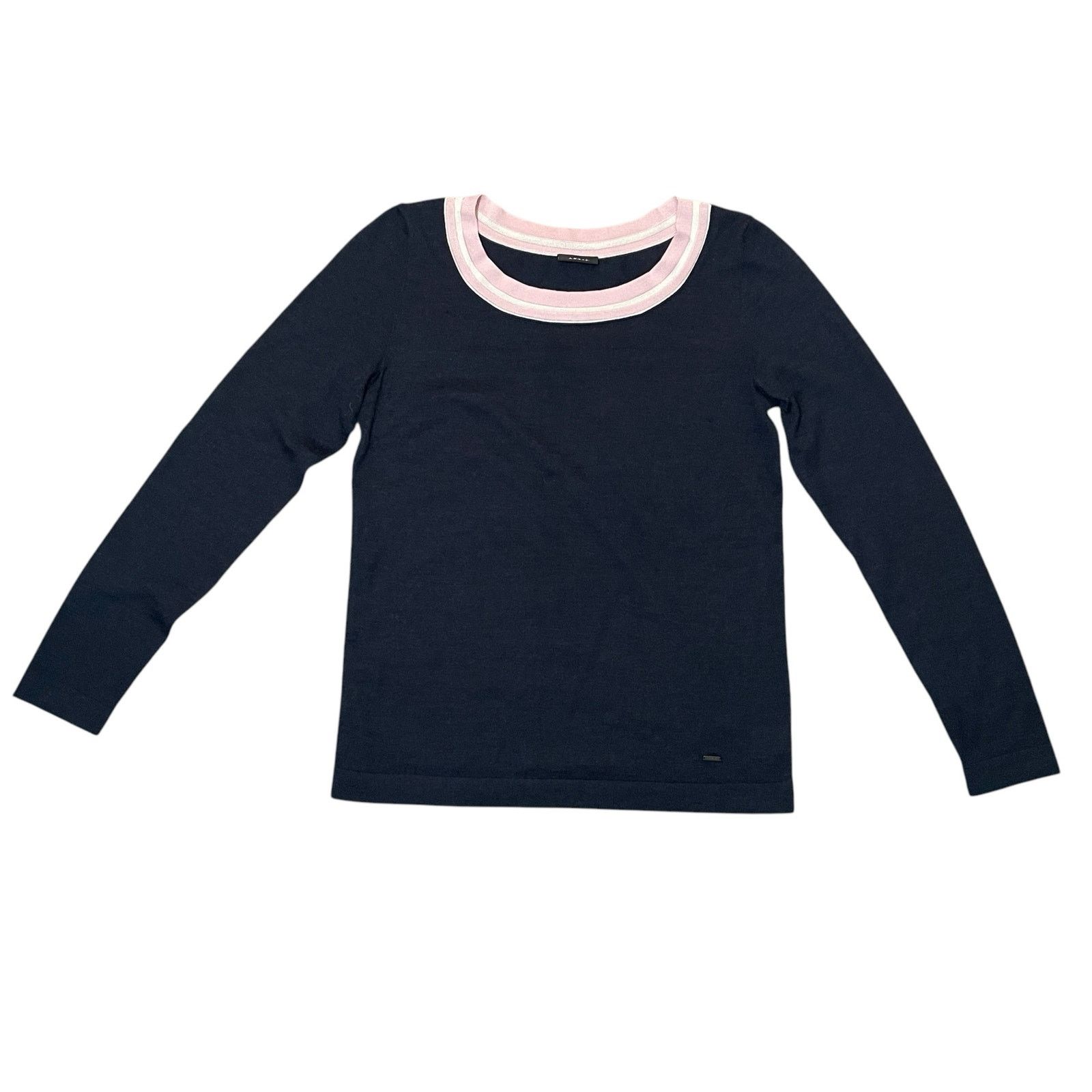 Akris AKRIS Cashmere Mulberry Silk Sweater Navy Blue - US Size 6 Size M / US 6-8 / IT 42-44 - 1 Thumbnail