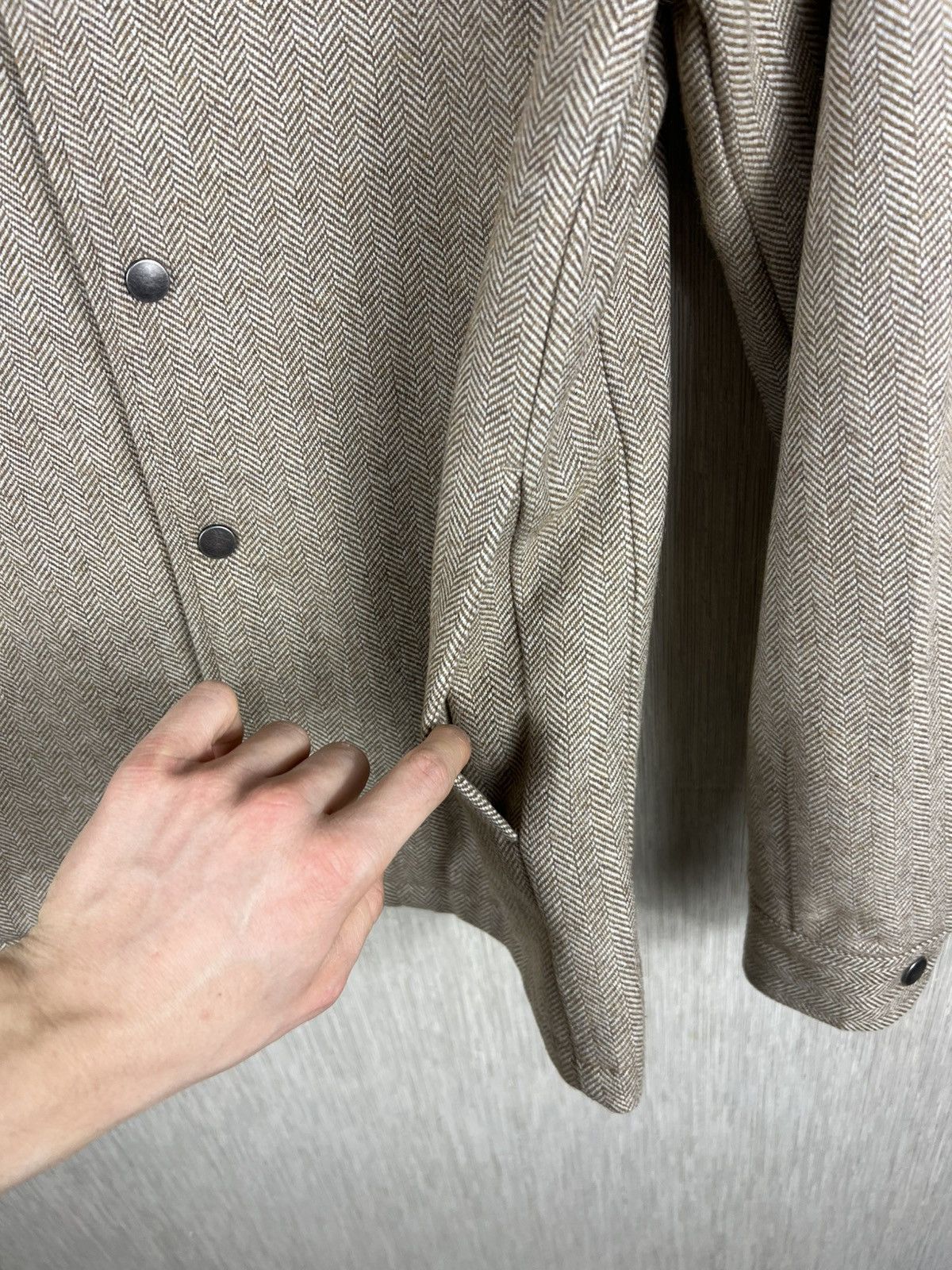 Holzweiler Holzweiler gabo shirt jacket sand wool herringbone button up Size US S / EU 44-46 / 1 - 10 Thumbnail