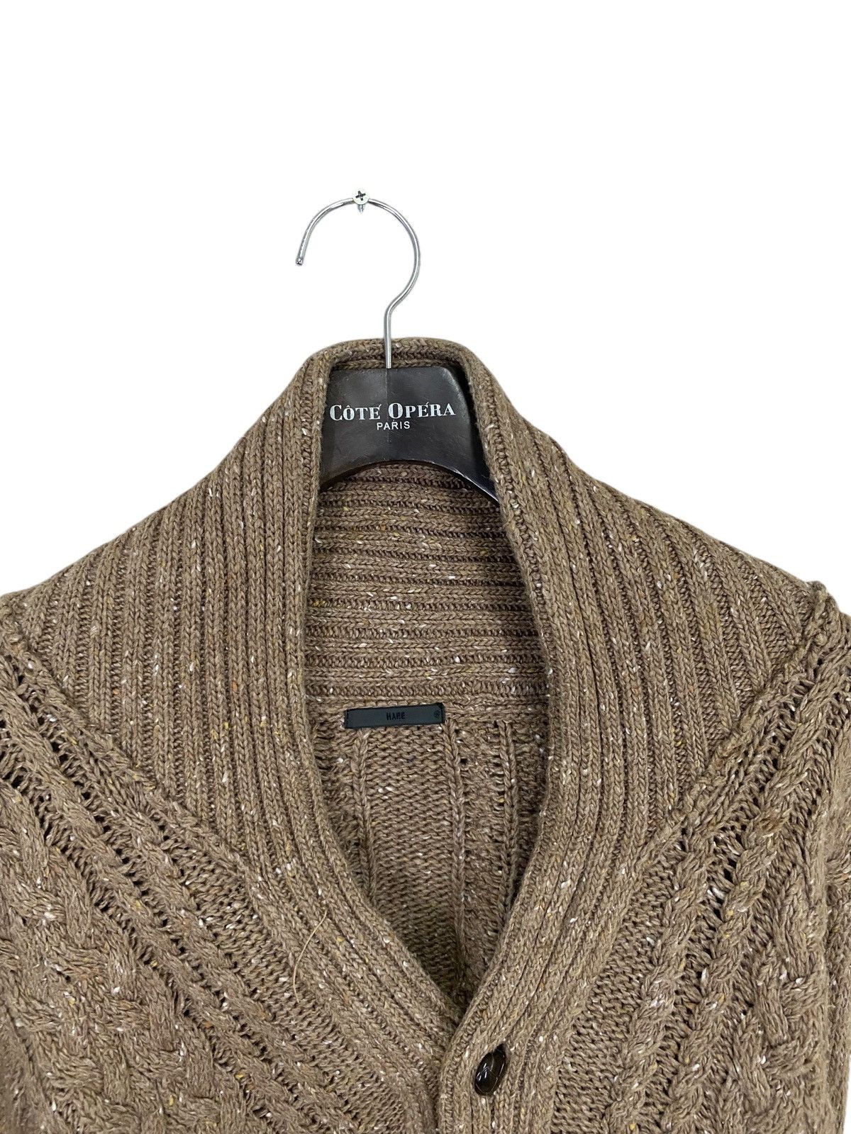HARE × Japanese Brand × Vintage Japanase designer brand hare cardigan cable knit high collar Size US L / EU 52-54 / 3 - 5 Thumbnail