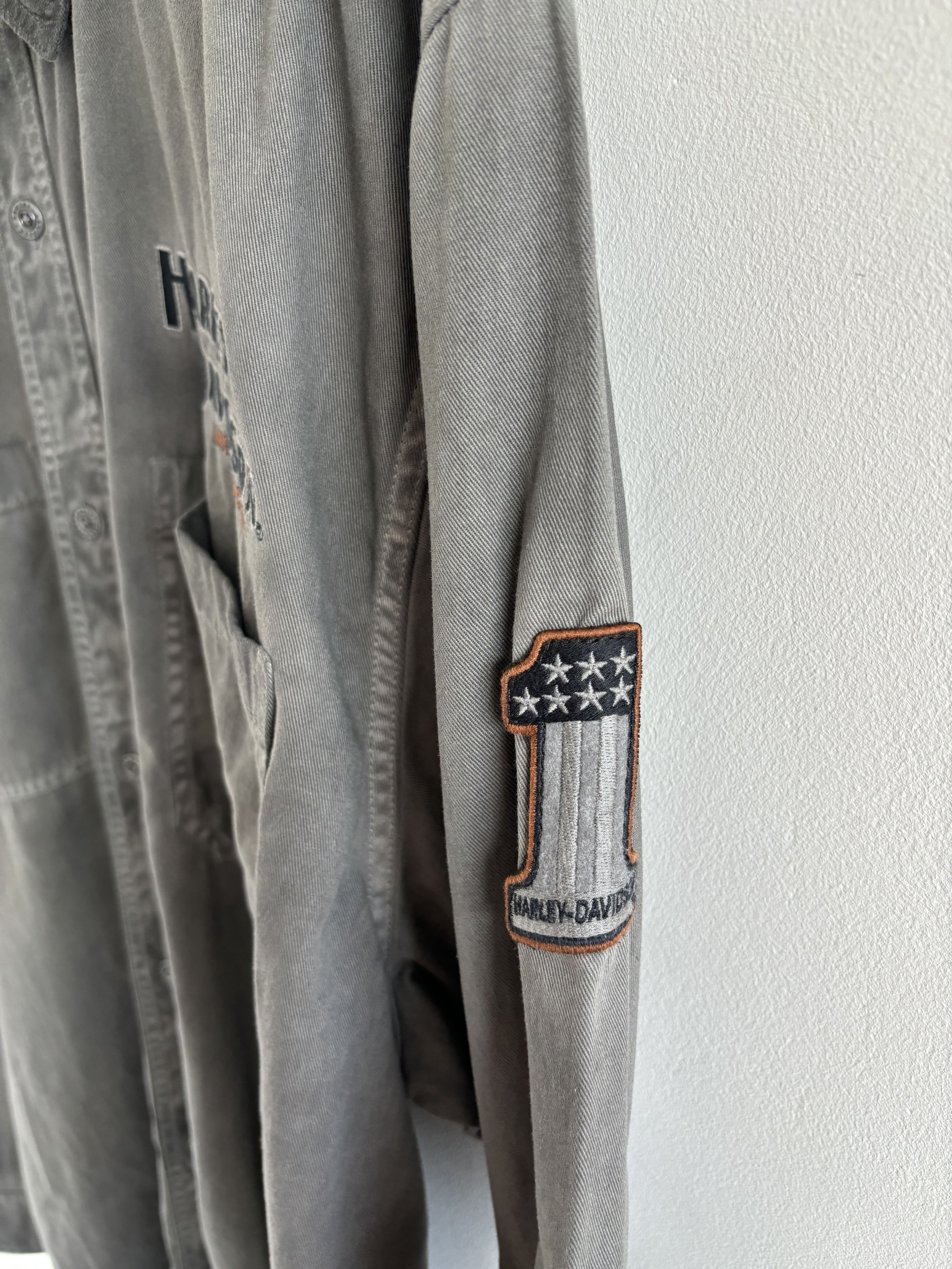 Harley Davidson Harley Davidson Washed Fade Oversized Heavy Shirt Size US XXL / EU 58 / 5 - 7 Thumbnail