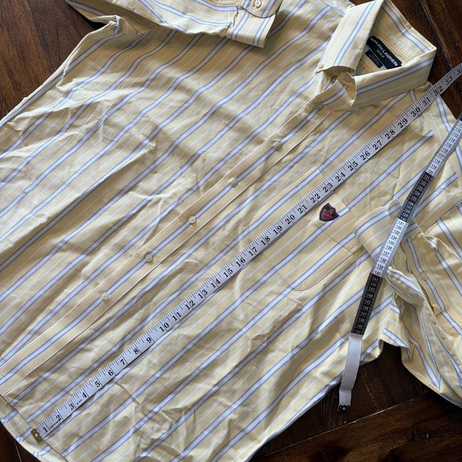 Ralph Lauren Ralph Lauren Golf Shirt Mens L Yellow Stripe Tilden Button Size US L / EU 52-54 / 3 - 11 Thumbnail