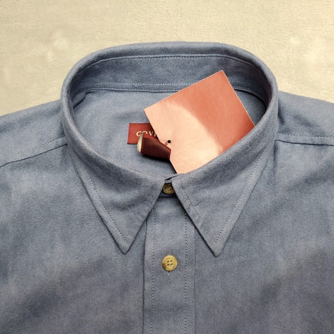 Vintage Covington Microsuede Shirt Mens M Faux Leather Blue Long Sleeve Retro Classic Size US M / EU 48-50 / 2 - 7 Thumbnail