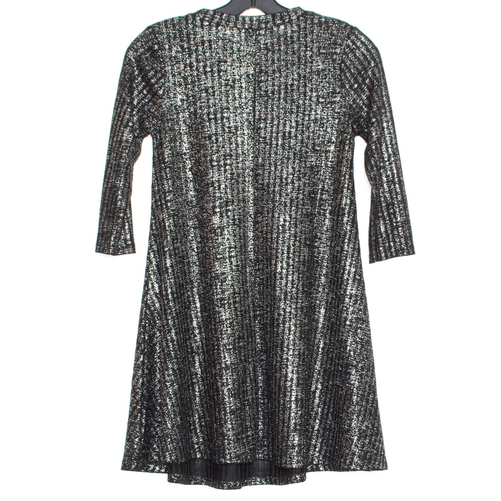 Other Metallic Sheer Party Cocktail Dress Black Silver XS Swing Size XS / US 0-2 / IT 36-38 - 3 Thumbnail