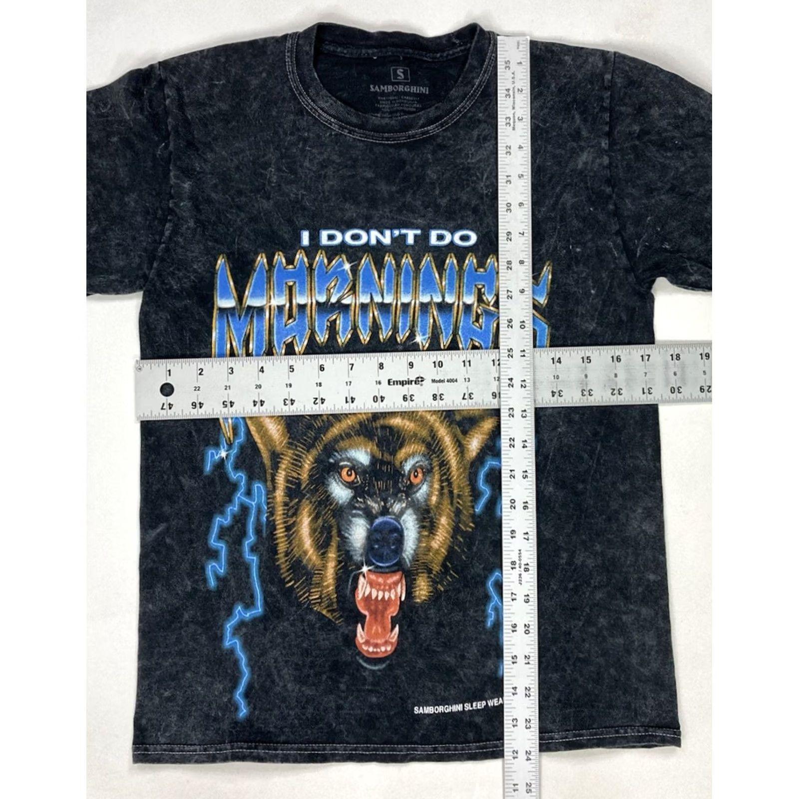 Lamborghini Samborghini T-Shirt Women Small Black Acid Wash Short Sleeve Crew Neck Pullover Shirt Casual Size S / US 4 / IT 40 - 5 Thumbnail