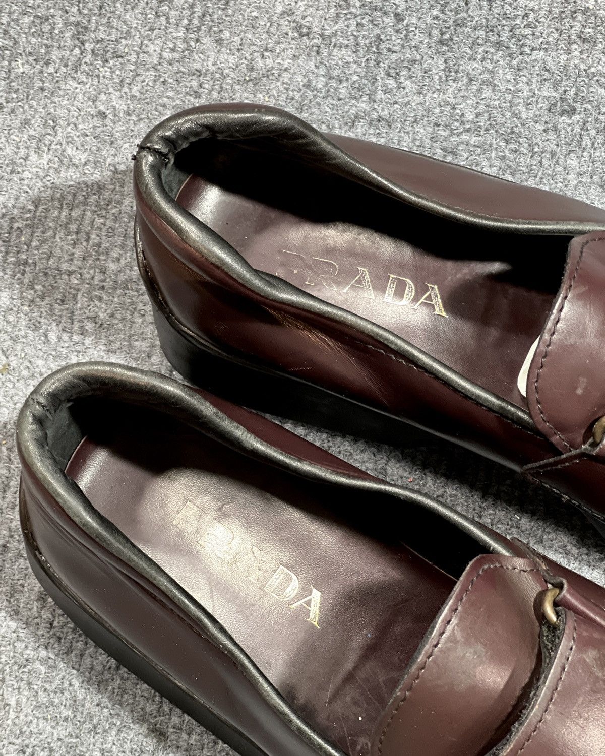 Prada PD Round Toe Leather Loafer Size US 10.5 / EU 43-44 - 6 Thumbnail