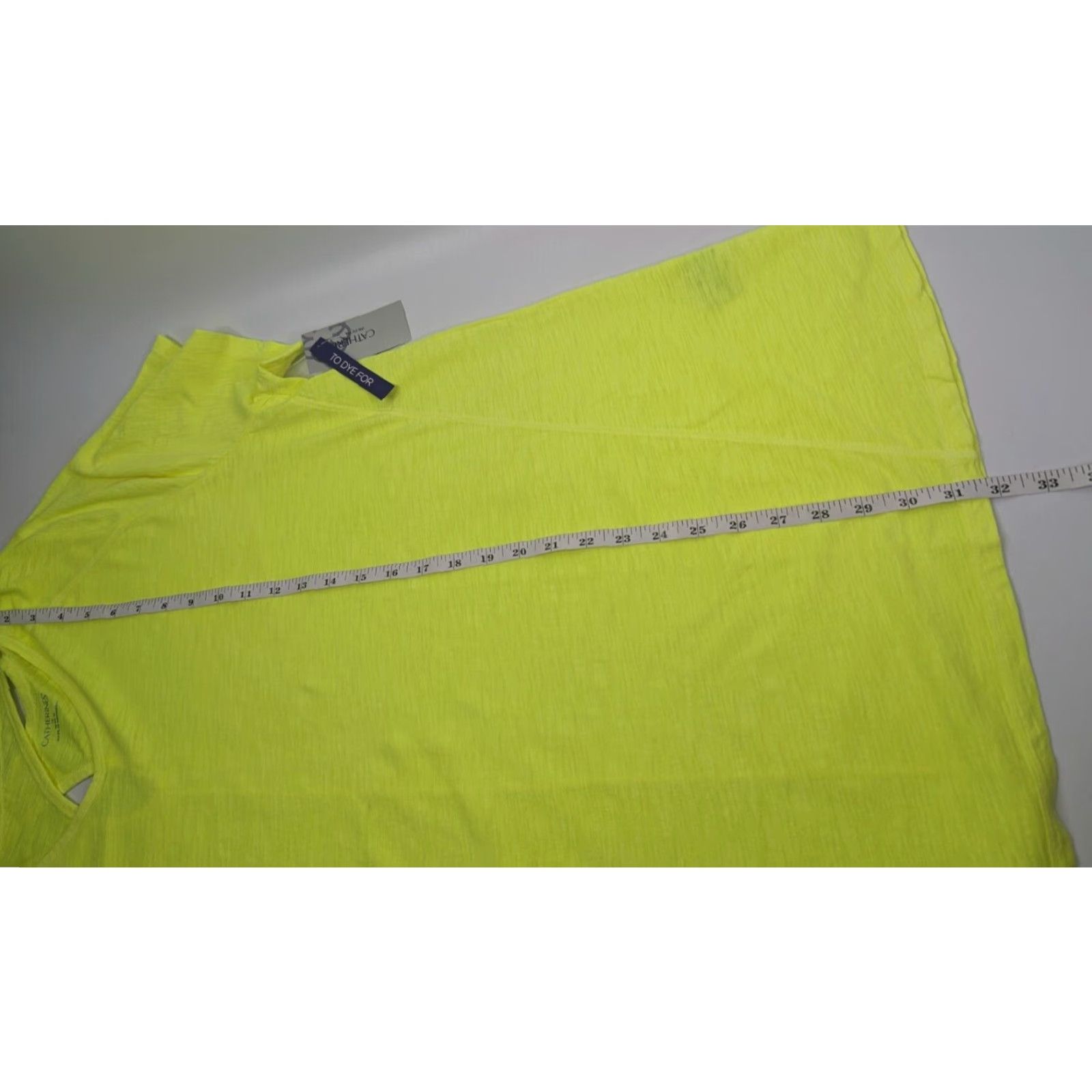 Vintage Catherines V-Neck Top Womens 1X 18/20 Yellow Solid Criss Cross Back Cotton Shirt Blouse Size XL / US 12-14 / IT 48-50 - 4 Thumbnail