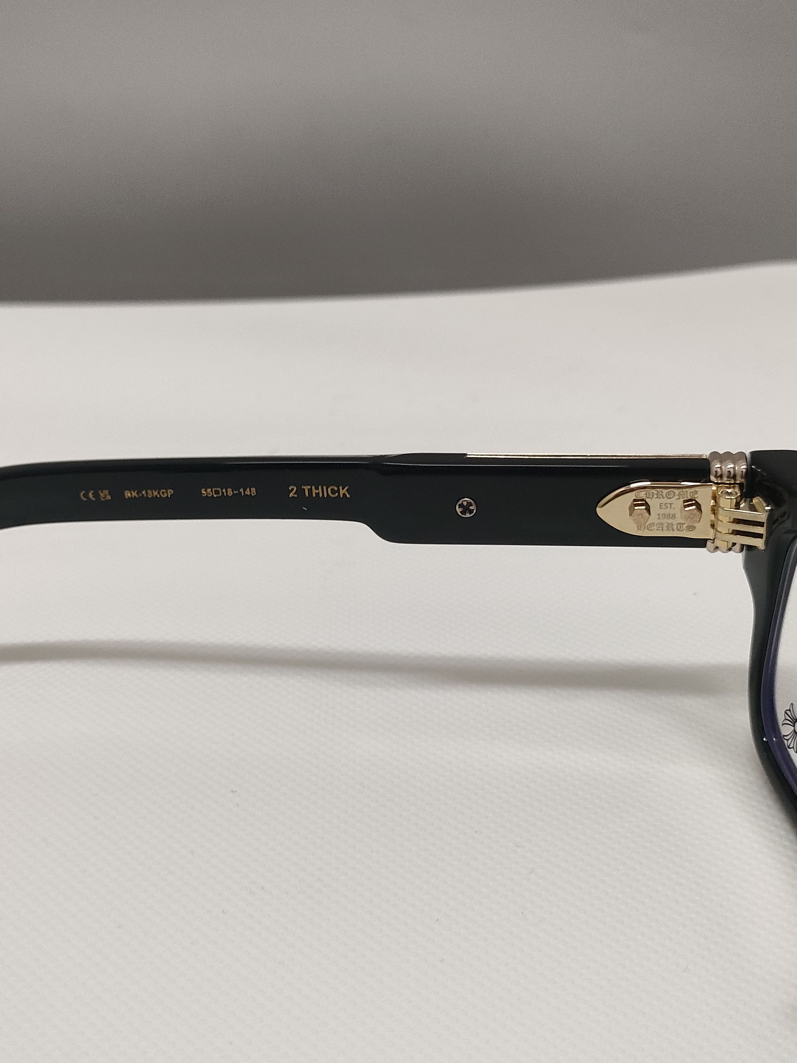 Chrome Hearts Chrome Hearts 2 Thick BK/GP Glasses Frame Size ONE SIZE - 8 Thumbnail