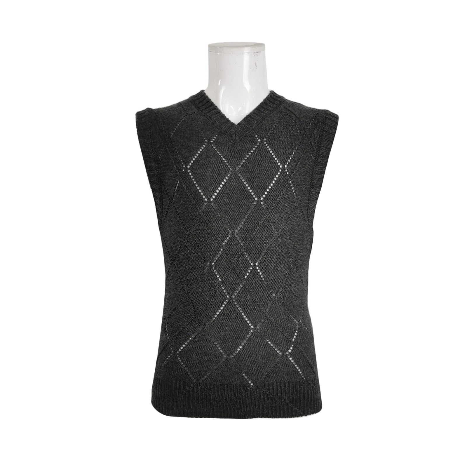Givenchy Givenchy M Wool V-Neck Argyle Vest Size US L / EU 52-54 / 3 - 1 Thumbnail