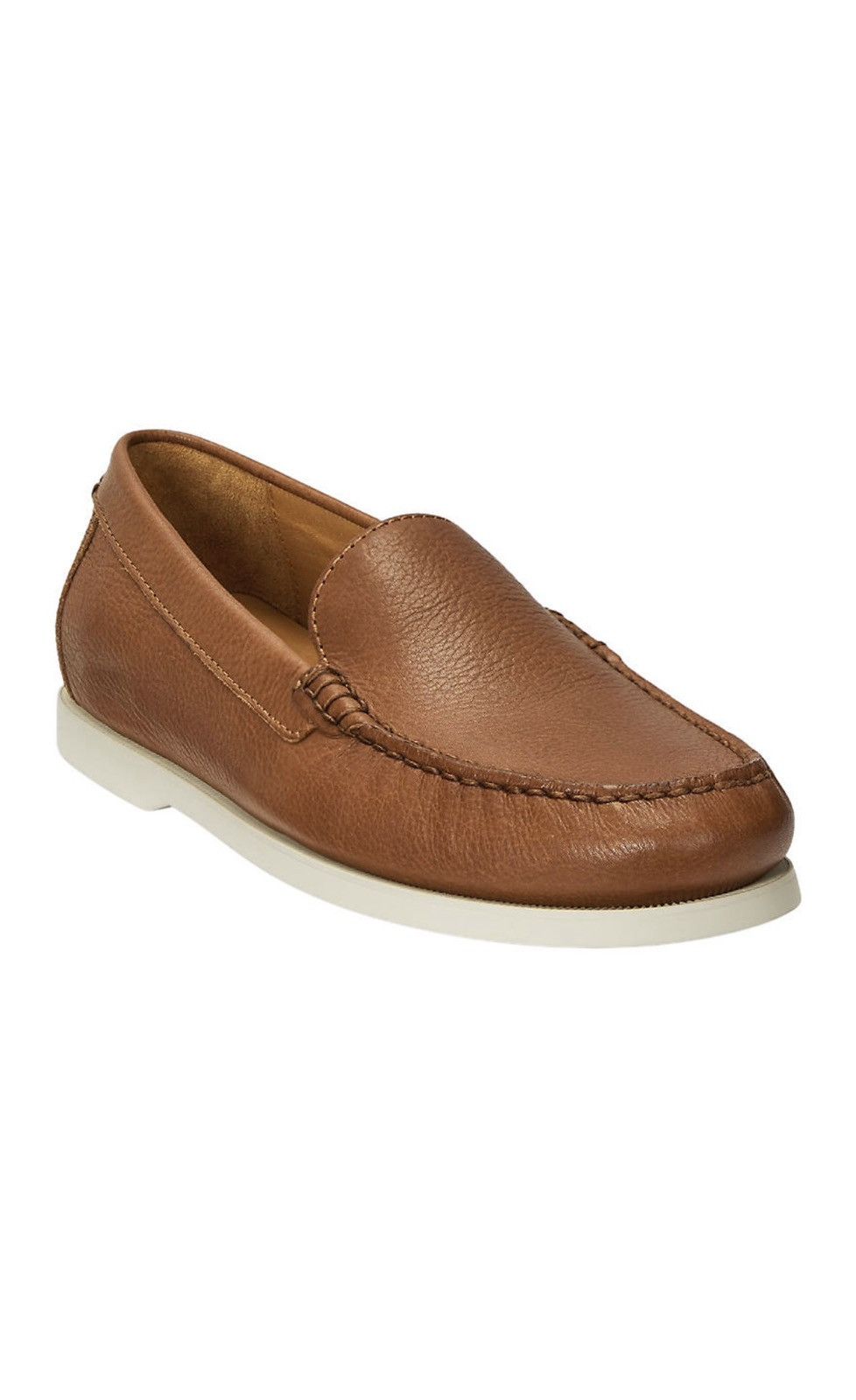 image of Polo Ralph Lauren Merton Leather Venetian Loafers in Brown, Men's (Size 10)