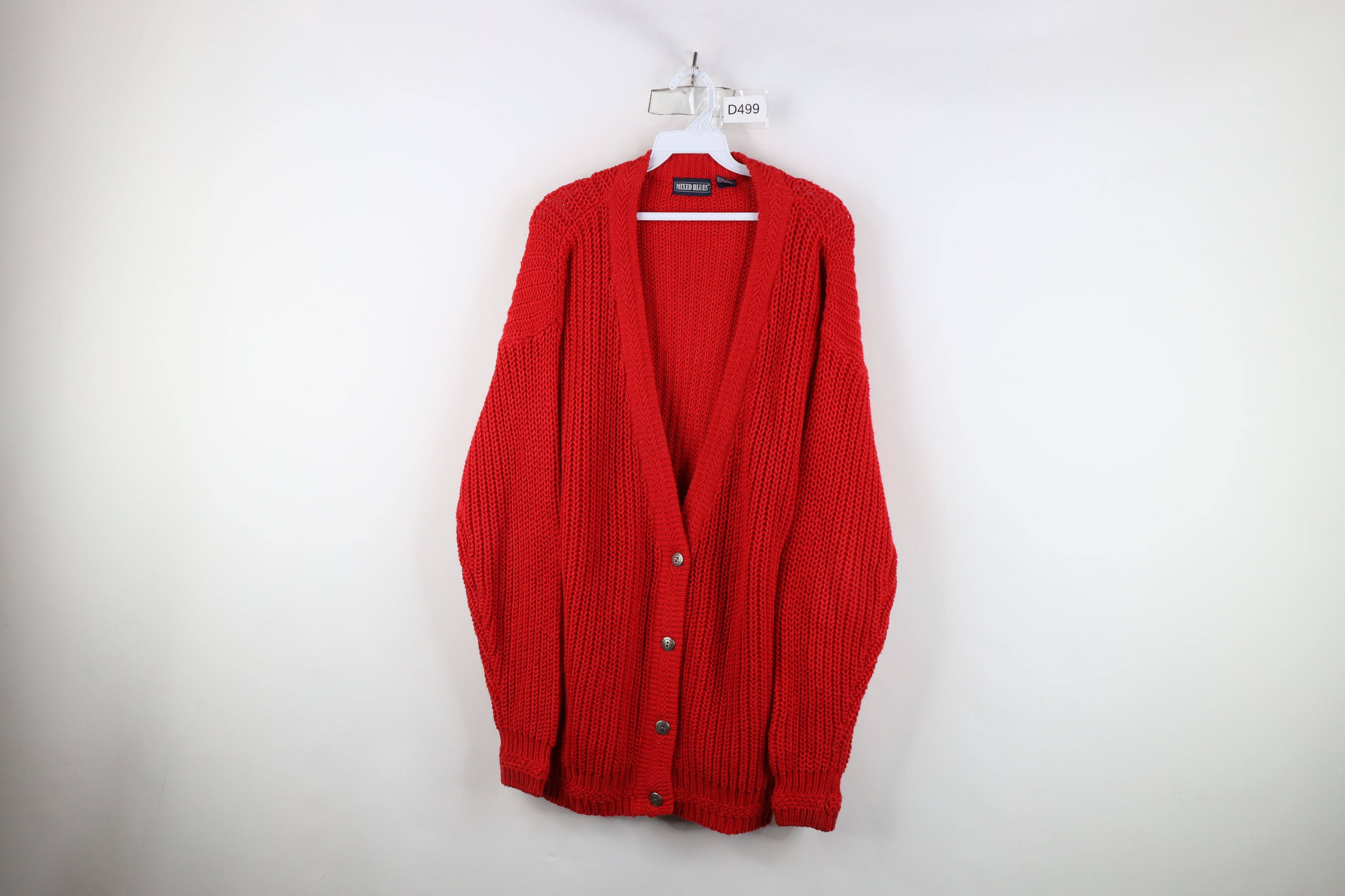 Vintage Vintage 90s Streetwear Ribbed Knit Baggy Cardigan Sweater Size M / US 6-8 / IT 42-44 - 1 Thumbnail