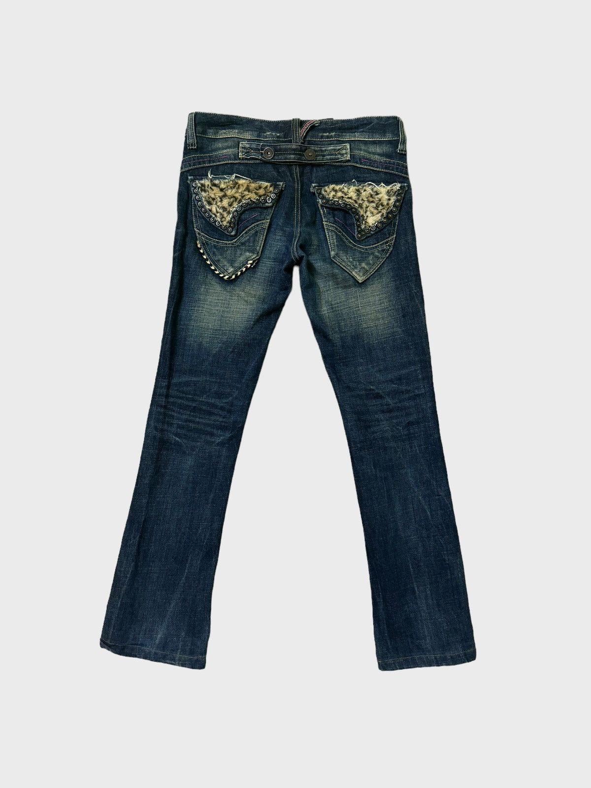 Hysteric Glamour Flare REDPEPPER Buckle Rare Design Clawmark Low Rise Denim Size US 29 - 1 Thumbnail