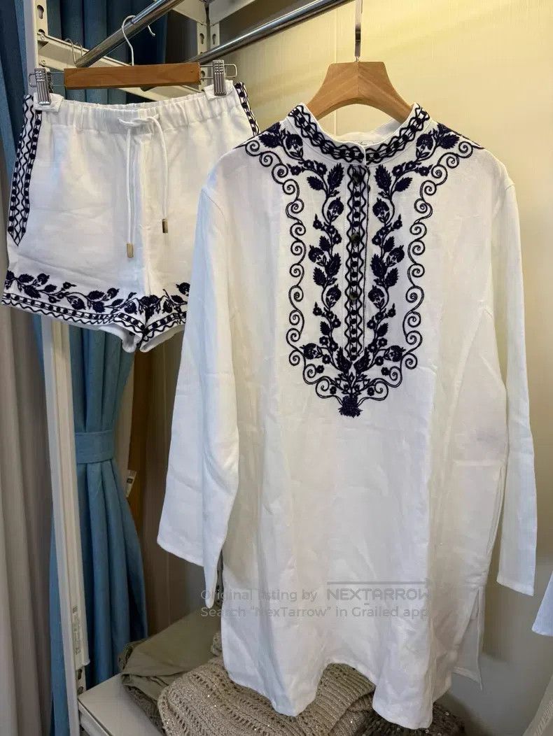 Loro Piana Loro Piana Holiday Series Embroidered Linen Shirt Dress Size M / US 6-8 / IT 42-44 - 2 Thumbnail