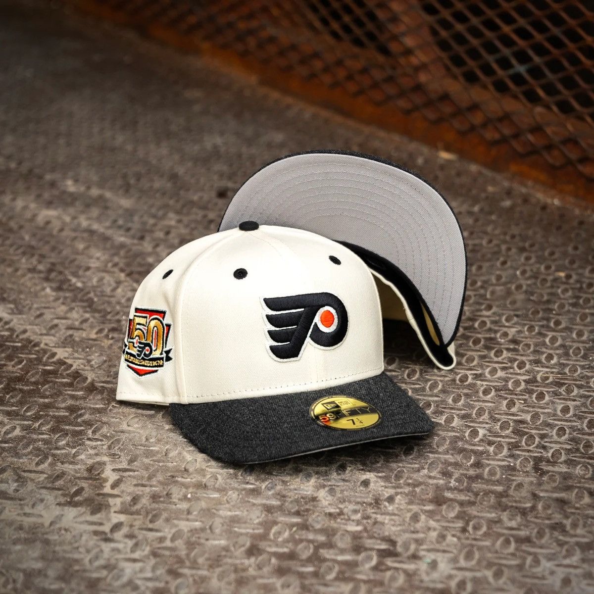 New Era New Era Flyers 50th Anniversary Grey 59Fifty 7 1/8 Fitted Size ONE SIZE - 1 Thumbnail