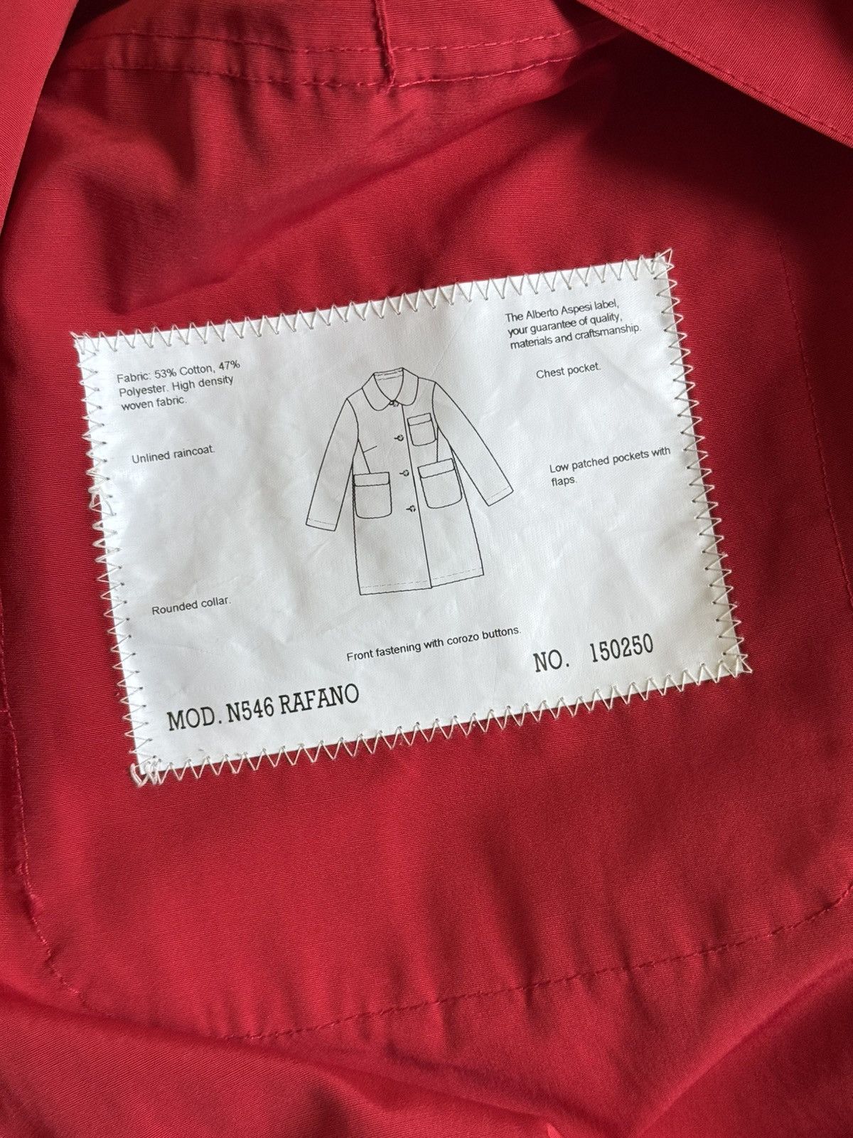 Aspesi × Designer Aspesi M button up red jacket light coat Size M / US 6-8 / IT 42-44 - 8 Thumbnail