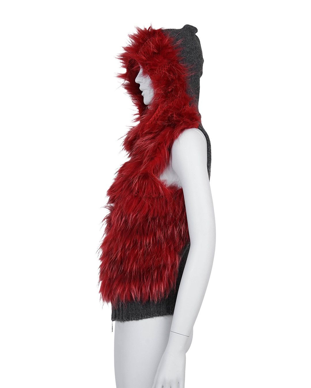Dirk Bikkembergs Dirk Bikkembergs Feather Mohair Hooded Vest Size S / US 4 / IT 40 - 3 Thumbnail