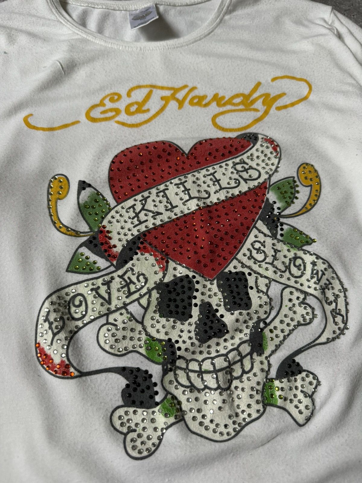 Christian Audigier × Ed Hardy × Vintage Vintage Y2K Ed Hardy Skinny Stretch Long Sleeve Tee Size US S / EU 44-46 / 1 - 5 Thumbnail