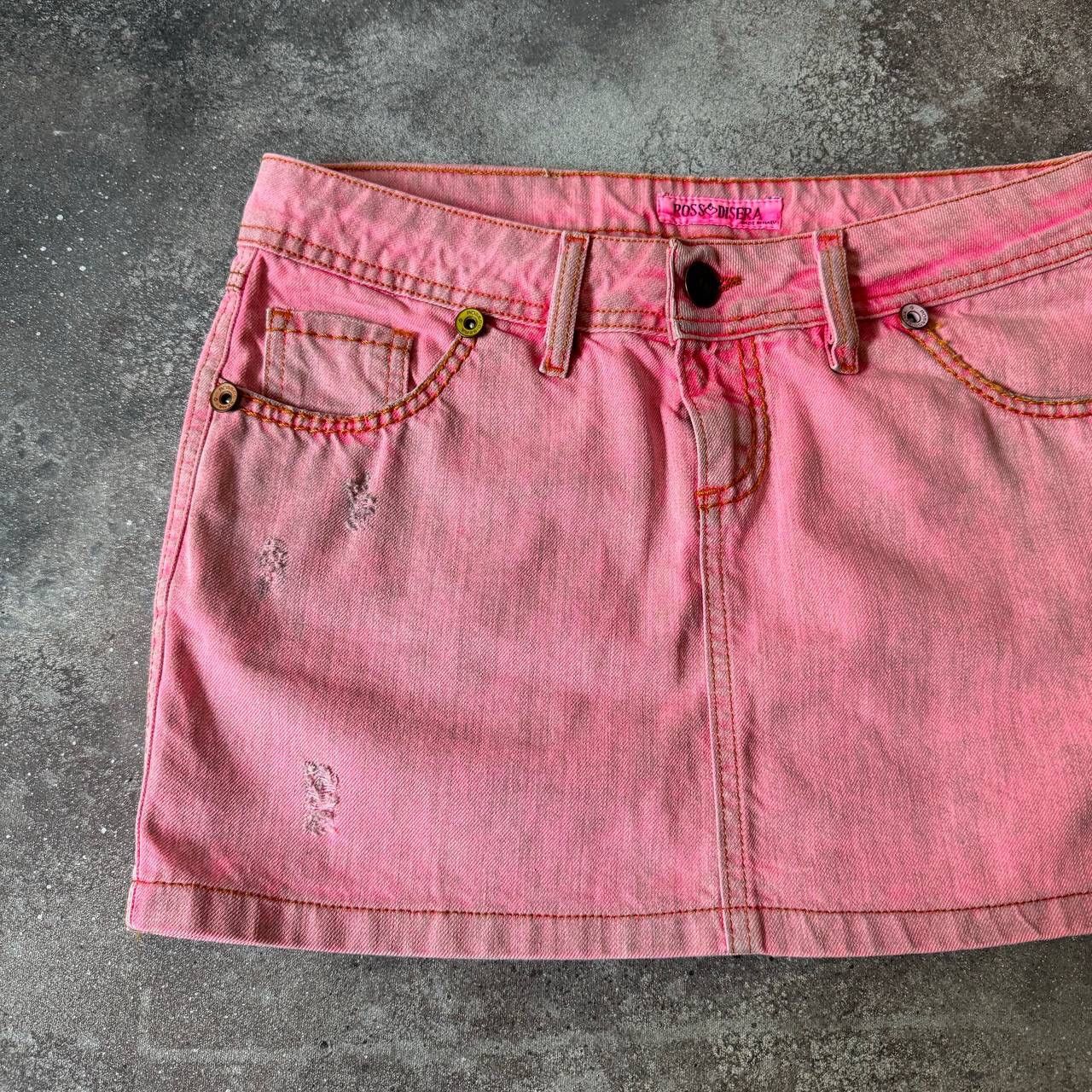 20471120 × Hysteric Glamour × Japanese Brand Japanese Style Super Sexy Pink Faded Mini Skirt Size 29" - 2 Thumbnail