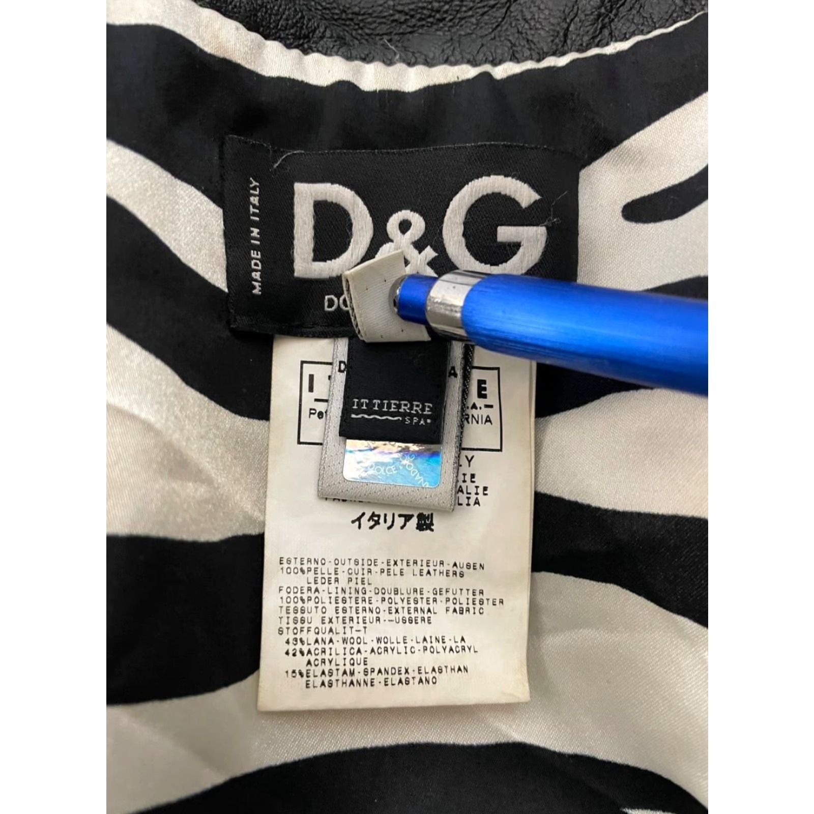 Dolce & Gabbana Dolce&Gabbana Jacket Womens Size S Black Leather Long Sleeve Full Zip Biker Solid Front Zip Pockets Size S / US 4 / IT 40 - 5 Thumbnail