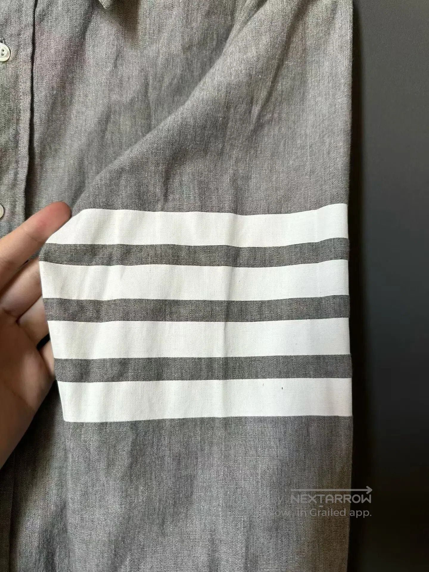Thom Browne Thom Browne Gray Sleeve Logo Shirt. Size US L / EU 52-54 / 3 - 4 Thumbnail