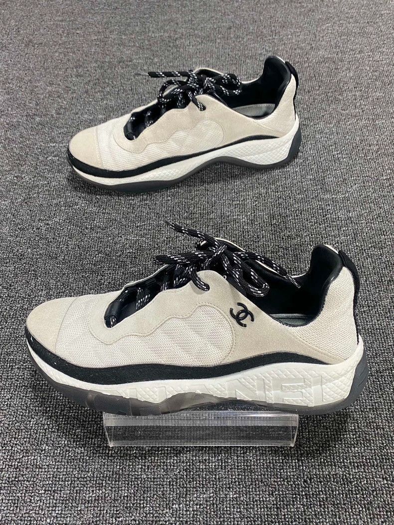 Chanel Chanel Logo Athletic Sneakers in Beige -2505 Size US 10 / EU 43 - 2 Thumbnail