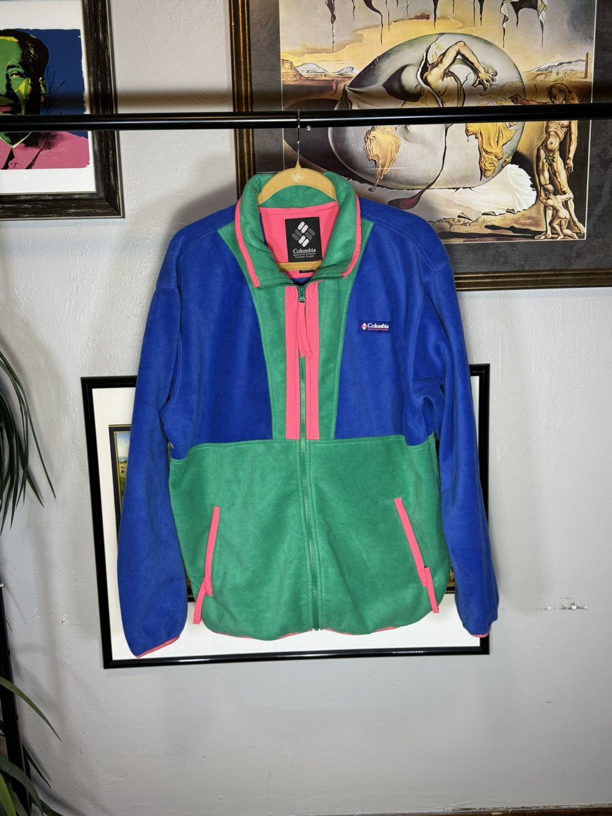 Columbia Colombia Back Bowl Neon Zip Up Fleece Size US L / EU 52-54 / 3 - 1 Thumbnail