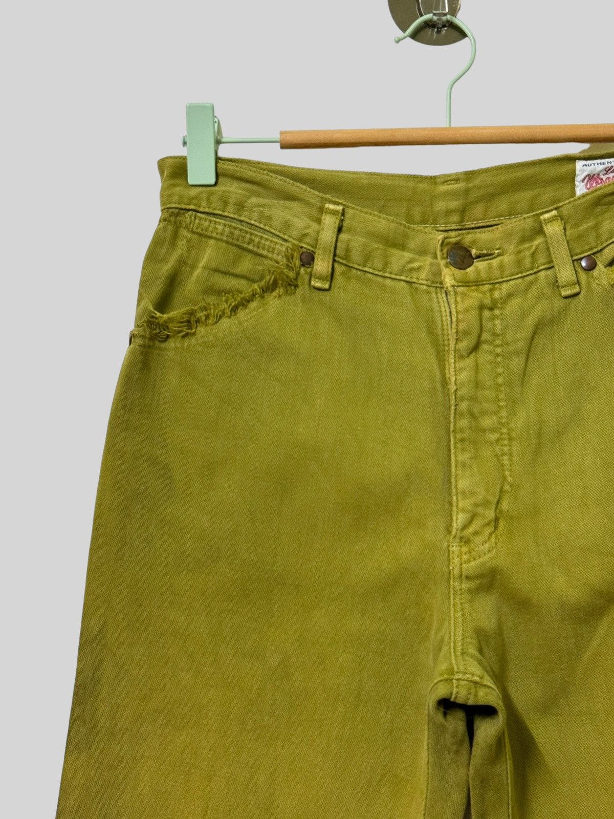 Japanese Brand FLARE BLUE BELL LADY WRANGLER GREEN BOOY CUT JEANS Size US 28 / EU 44 - 8 Thumbnail