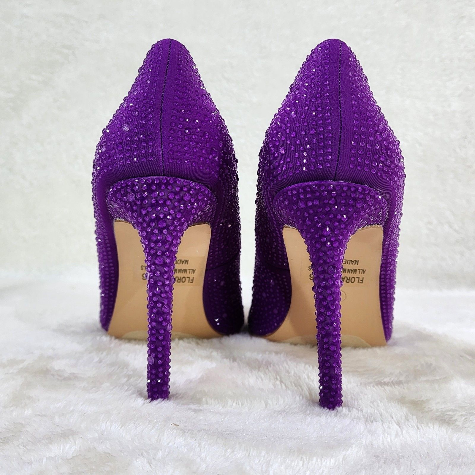 Other Shock Purple High Heel Stiletto Pumps Rhinestone Evening Par Size US 7.5 / IT 37.5 - 5 Thumbnail