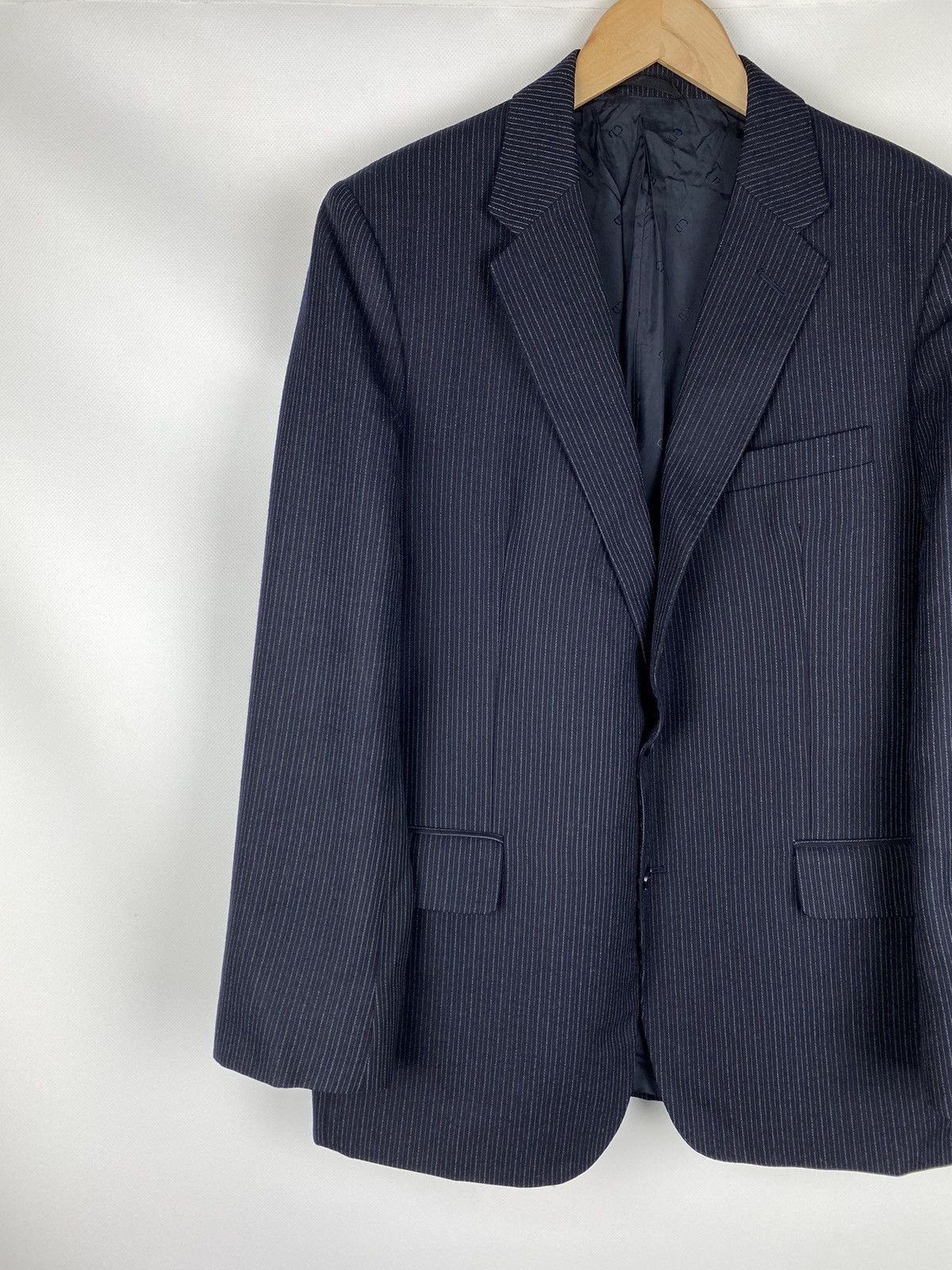 Christian Dior Monsieur × Dior × Vintage Christian Dior Monsieur vintage wool striped blazer jacket Size 44R - 2 Thumbnail