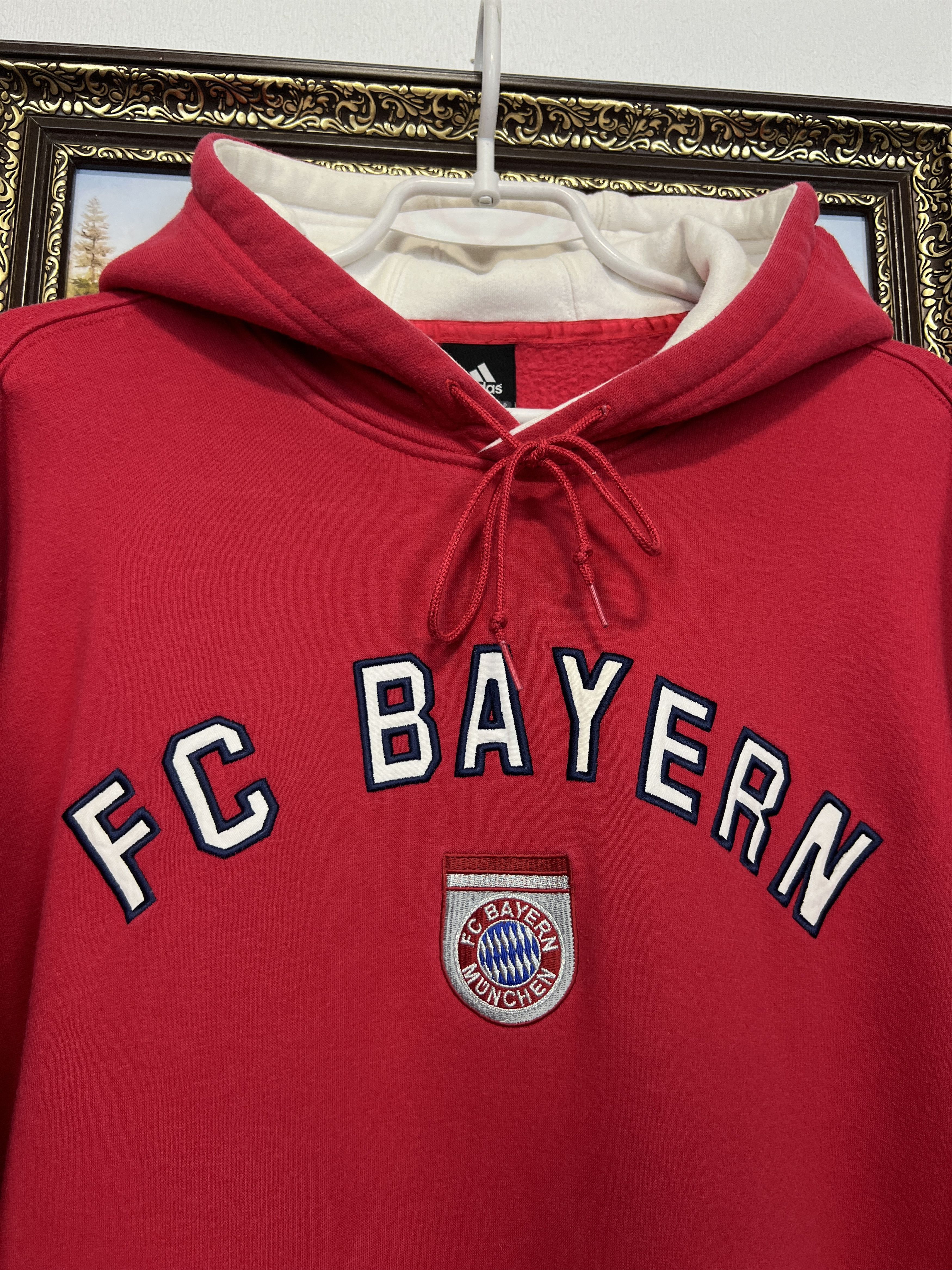 Adidas Vintage Bayern Munich Football Jacket Soccer Hoodie Rare Size US L / EU 52-54 / 3 - 3 Thumbnail