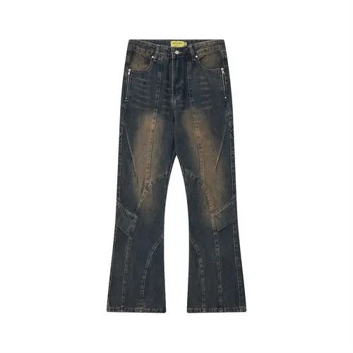 Japanese Brand Washed distressed split panel cargo jeans Size US 32 / EU 48 - 5 Thumbnail