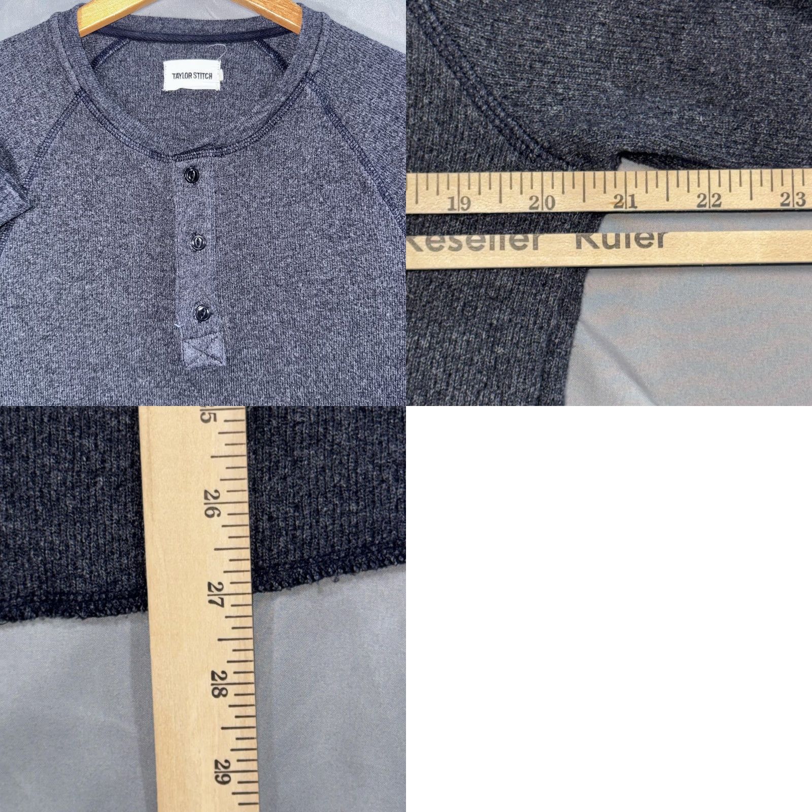 Taylor Stitch Taylor Stitch Henley Shirt Mens 40 Gray Long Sleeve Thermal Waffle Knit Casual Size US L / EU 52-54 / 3 - 8 Thumbnail