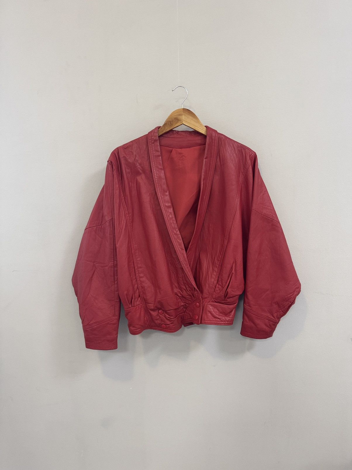 Vintage RED LEATHER JACKET RARE STREETWEAR Size US S / EU 44-46 / 1 - 6 Thumbnail