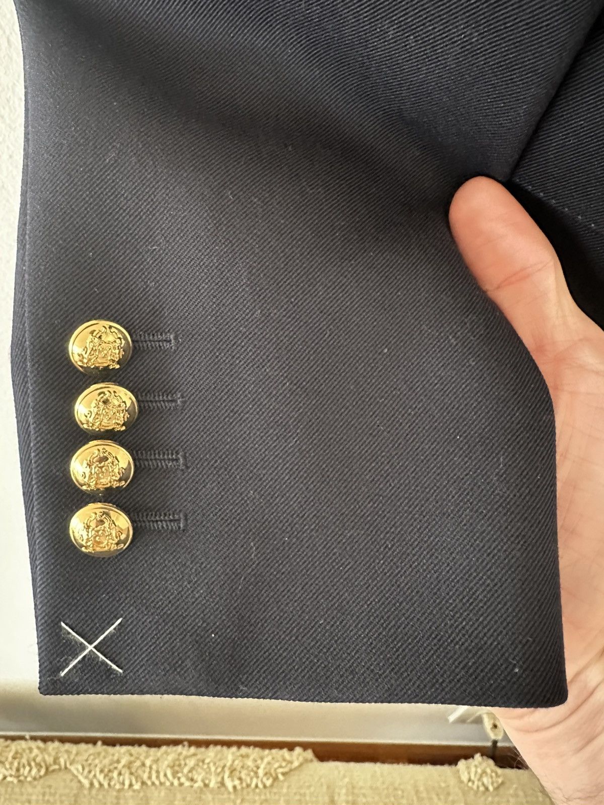 Celine 20SS Diagonal Wool Classic Double Breasted Navy Jacket Size 48R - 8 Thumbnail