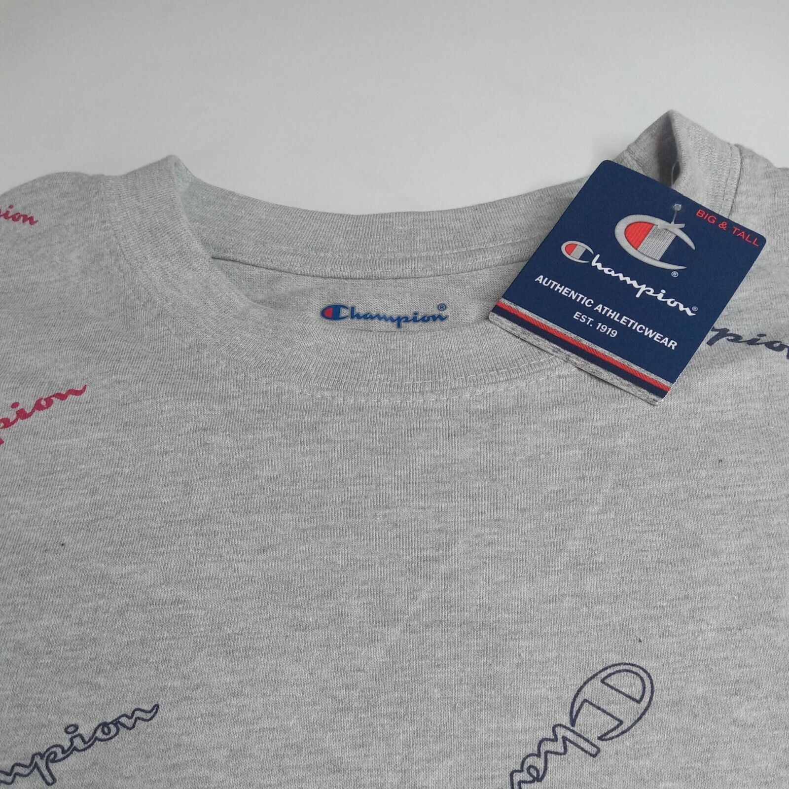 Champion Champion T-shirt Men’s XLT All Over Print Logo Spell Out Size US XL / EU 56 / 4 - 4 Thumbnail