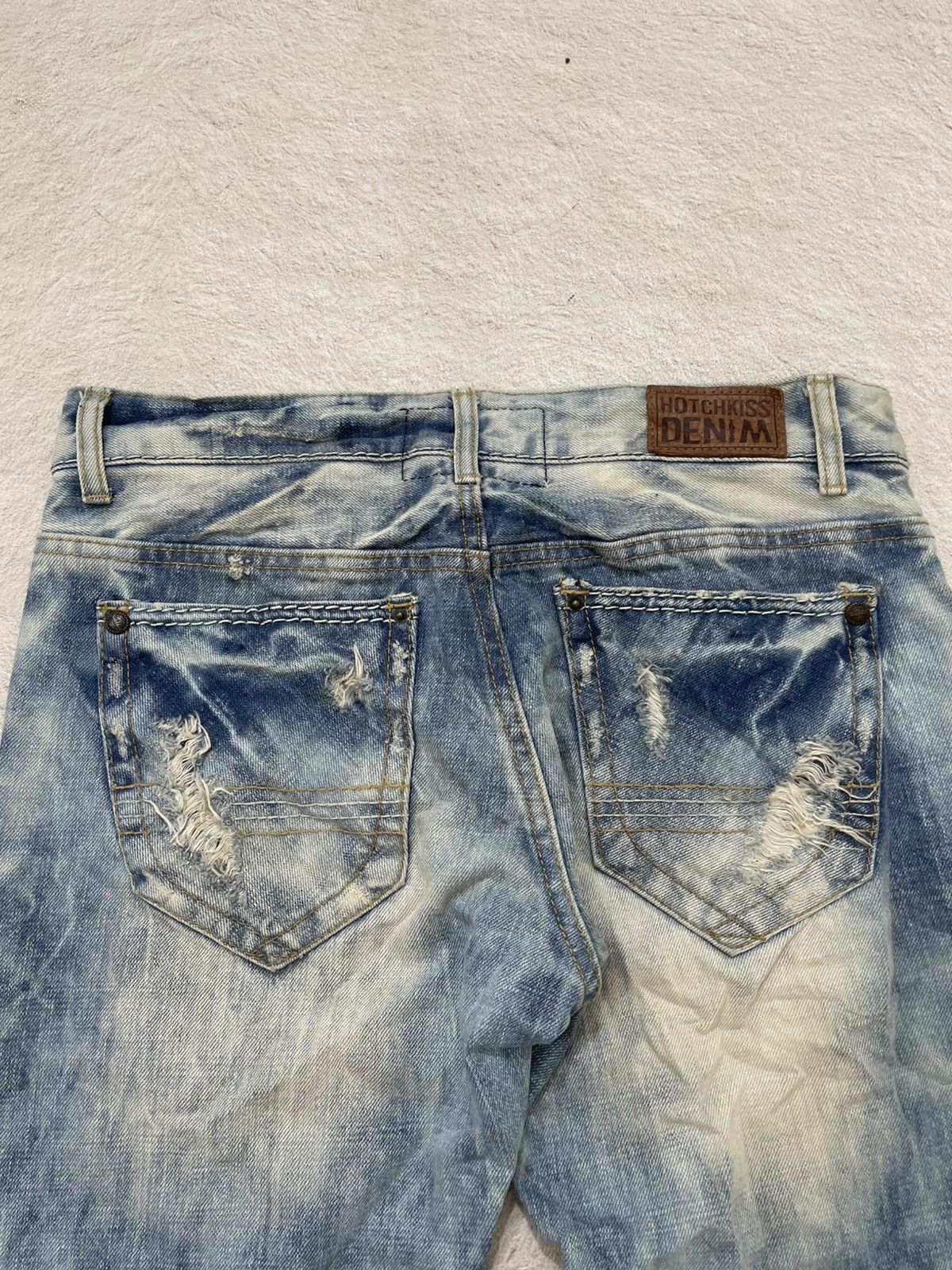 If Six Was Nine 2000s Buckaroo Heavy Distressed Denim Light Washed Y2K LGB Size US 31 - 10 Thumbnail