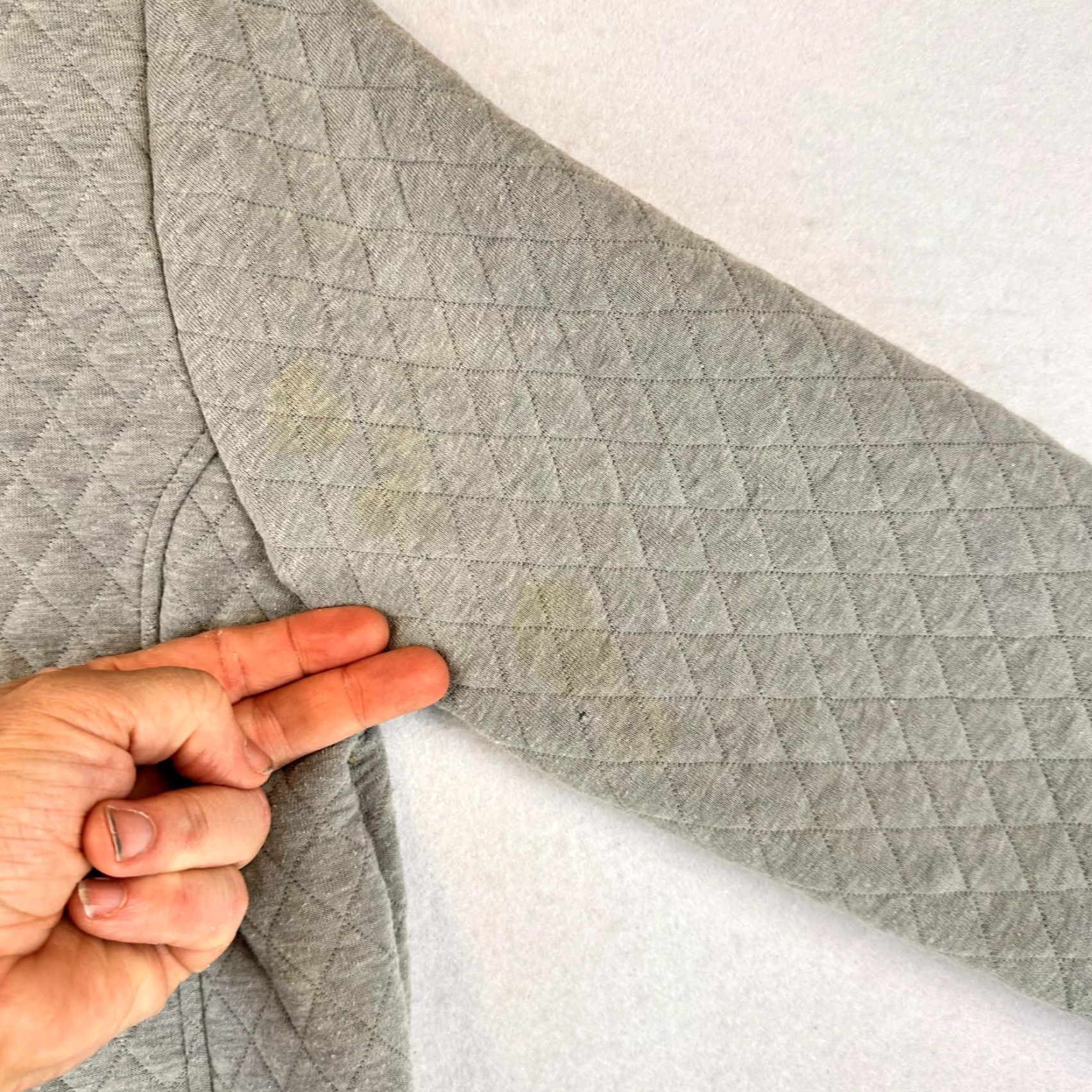 Vintage Simply Southern Sweatshirt Womens M Gray Quilted Snap Pullover Mock Neck Argyle/Diamond Size M / US 6-8 / IT 42-44 - 7 Thumbnail