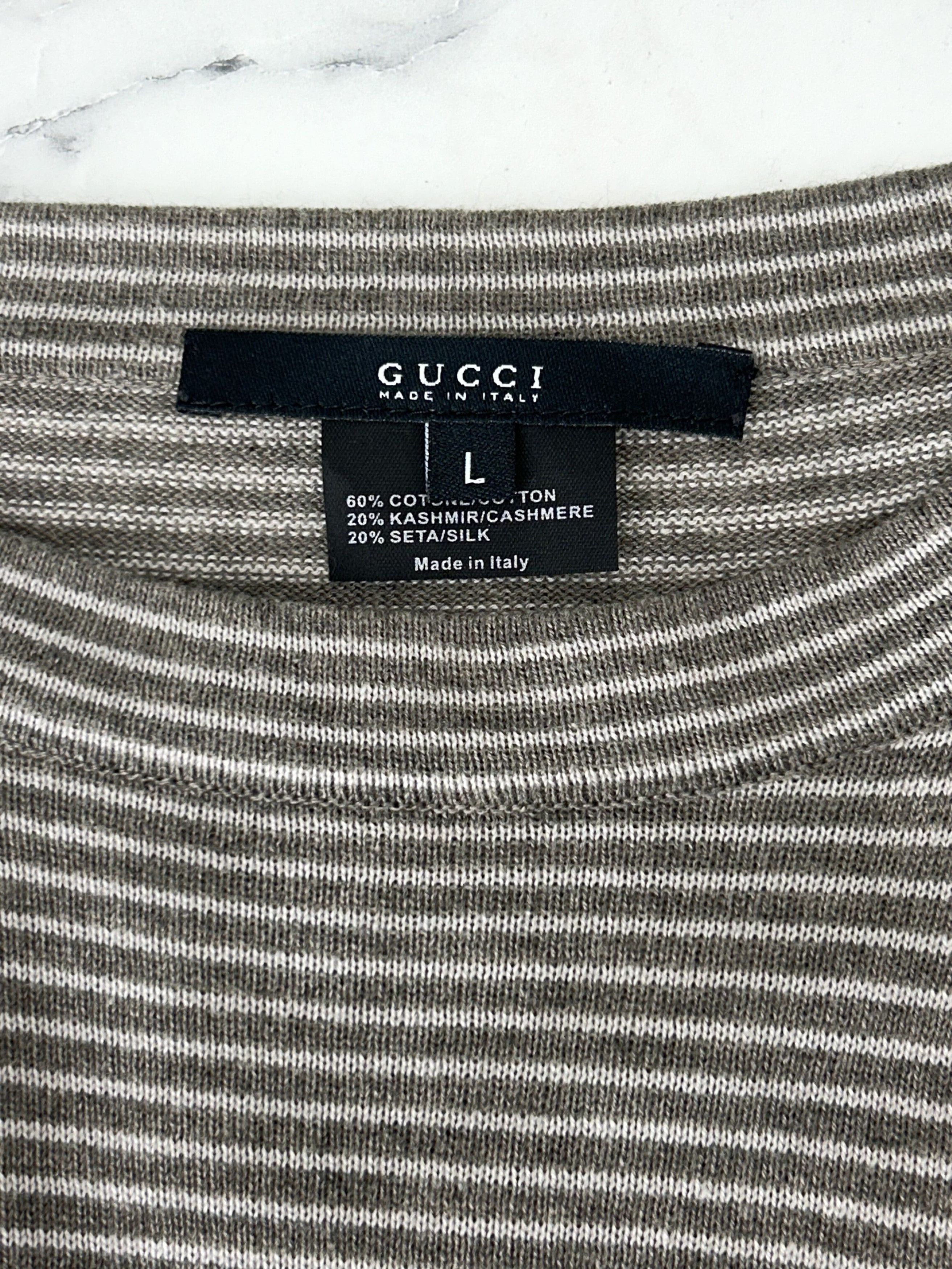 Gucci Gucci 'Greige' Silk / Cashmere Wool Mix Knitted Jumper Size US L / EU 52-54 / 3 - 4 Thumbnail