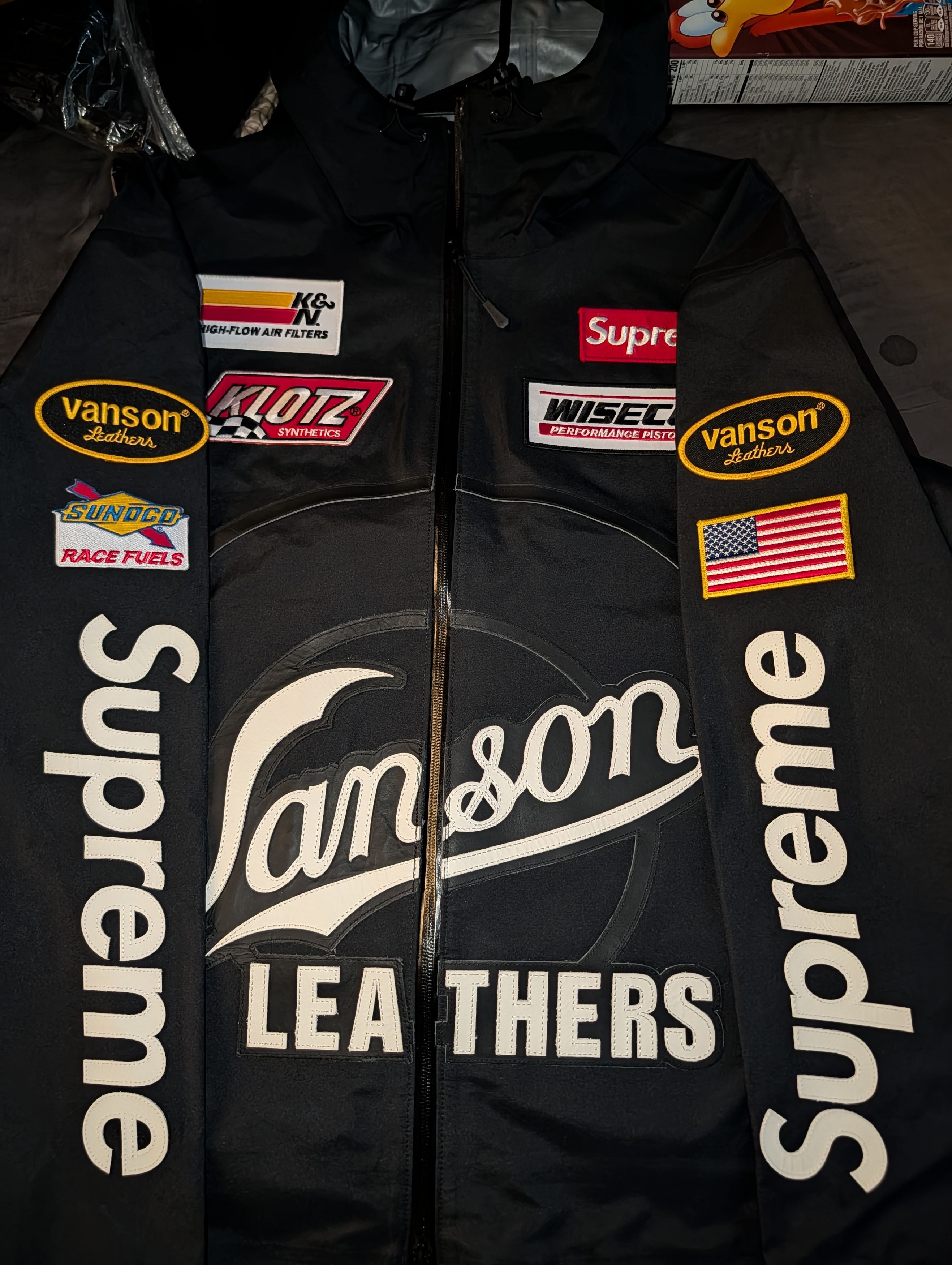 Supreme × Vanson Leathers Supreme Vanson Leathers GORETEX Zip Shell Jacket XL Black Size US XL / EU 56 / 4 - 3 Thumbnail