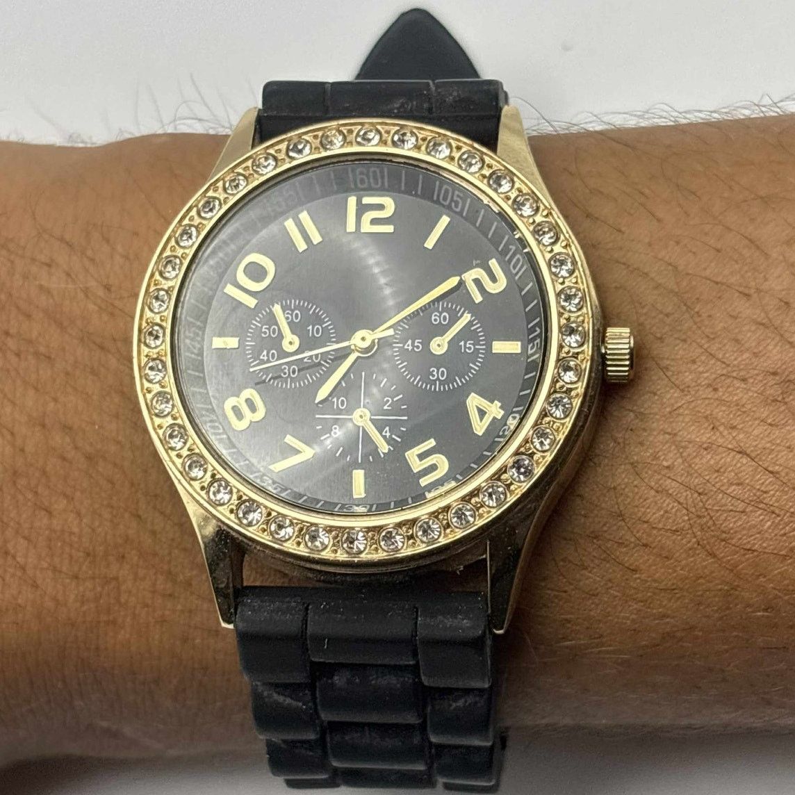 Other Gold & Black Crystal Watch Size ONE SIZE - 2 Thumbnail