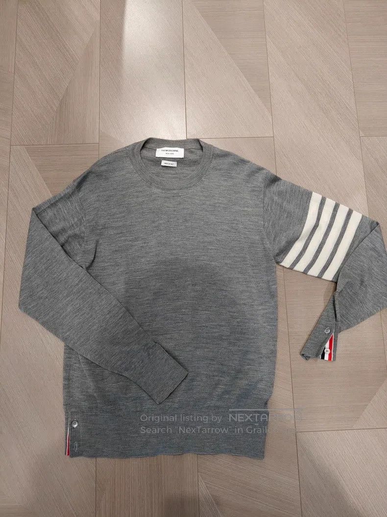 Thom Browne Thom Browne Knitted gray wool hoodie Size US L / EU 52-54 / 3 - 1 Thumbnail