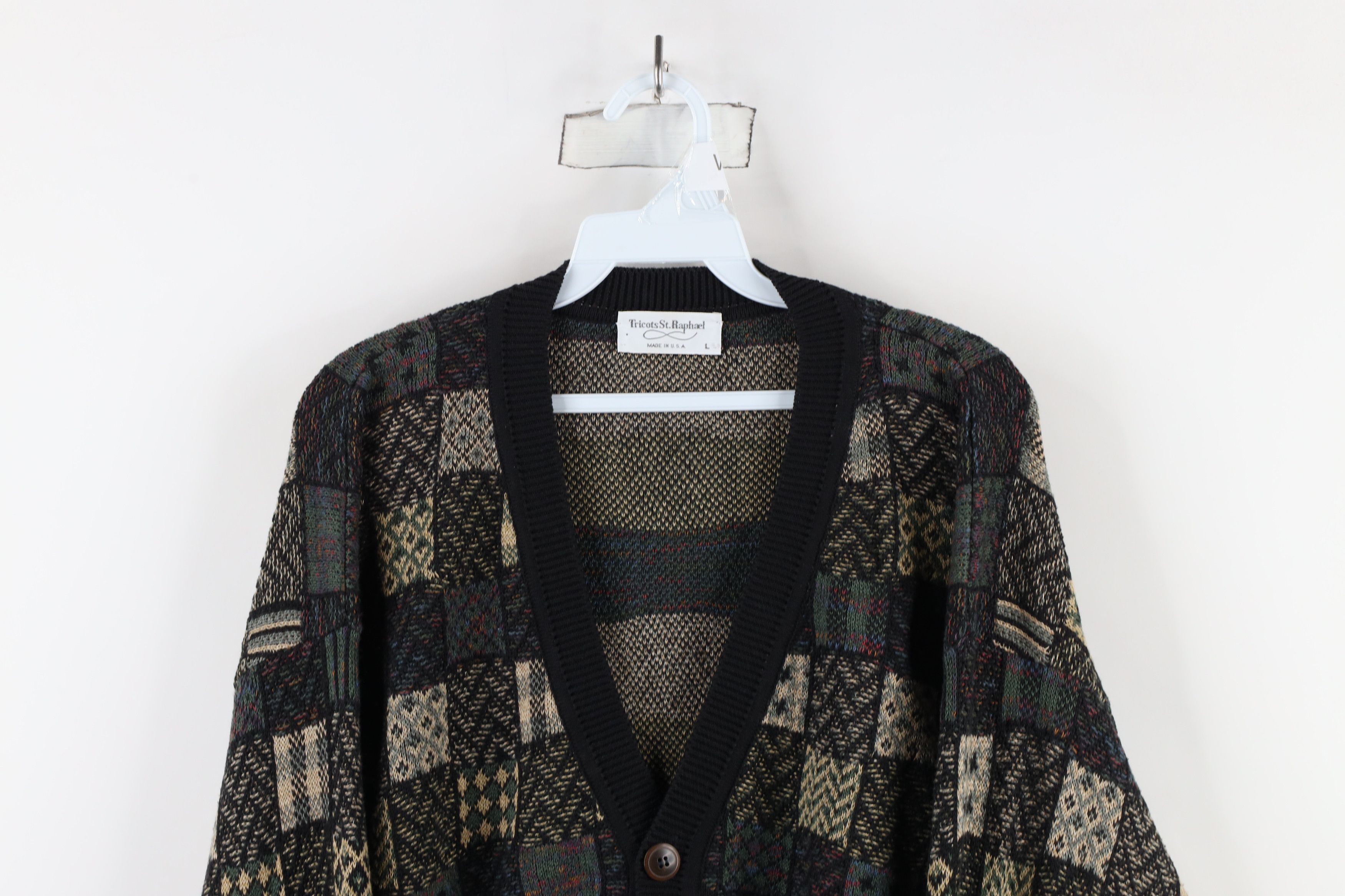 Vintage Vintage 90s Coogi Style Rainbow Knit Cardigan Sweater USA Size US L / EU 52-54 / 3 - 2 Thumbnail